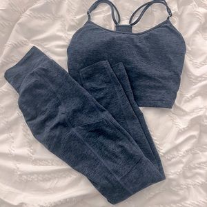 Bombshell sportswear set, leggings and long bra/crop top.